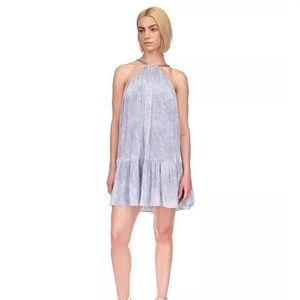 Michael Kors Iridescent Petal Mini Dress Chambray Size Medium **flawed**